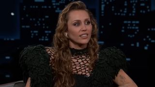 Miley Cyrus on Jimmy Kimmel Live. 