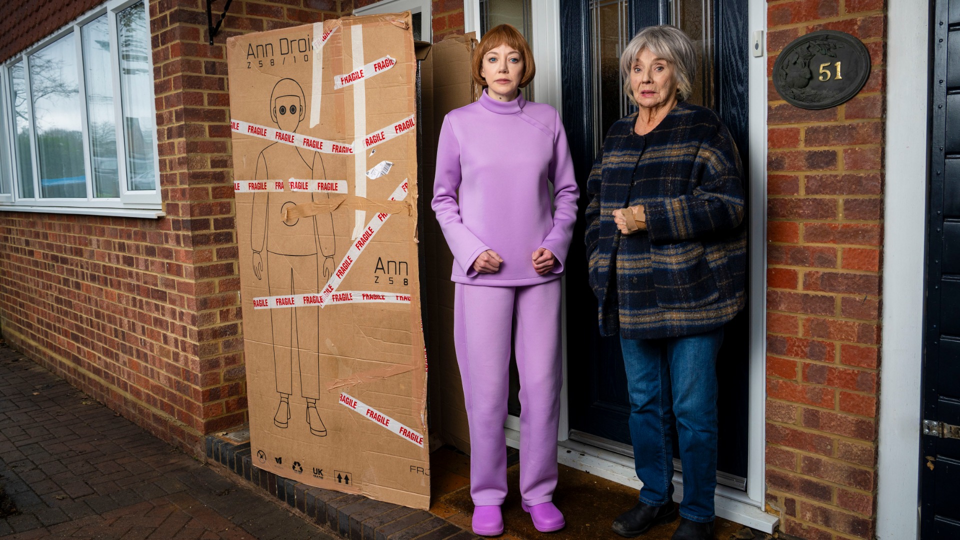Diane Morgan as Linda, and Sue Johnston as Sue in Ann Droid
