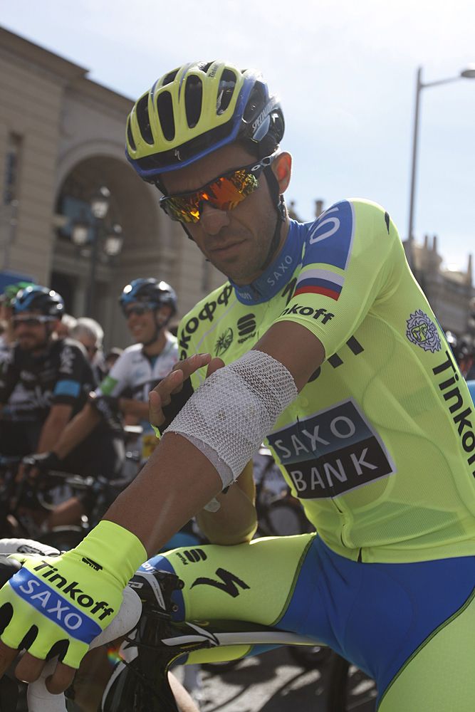 Alberto Contador (Tinkoff-Saxo) crashed during stage 6 but is ready to start the stage 7 finale