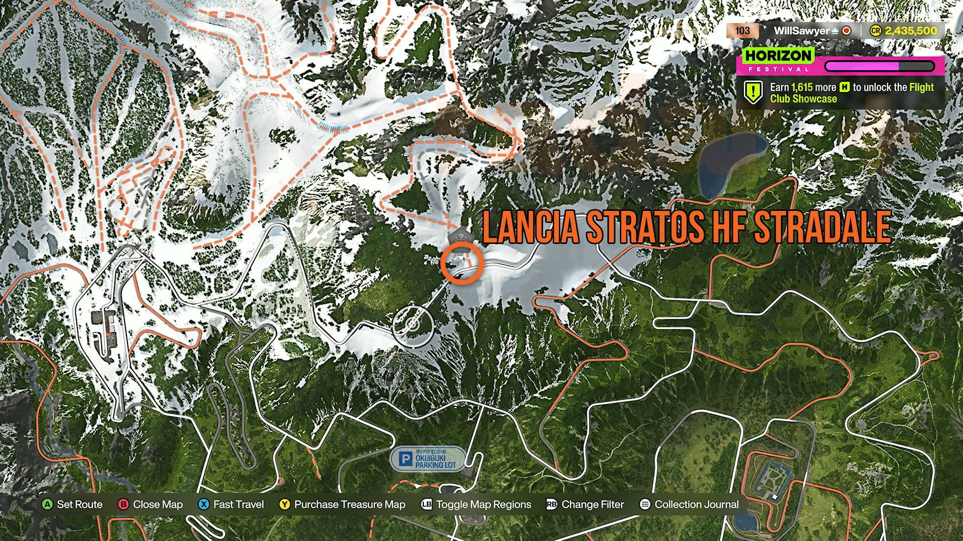 Forza Horizon 6 Treasure Cars map Lancia Stratos in Sotoyama