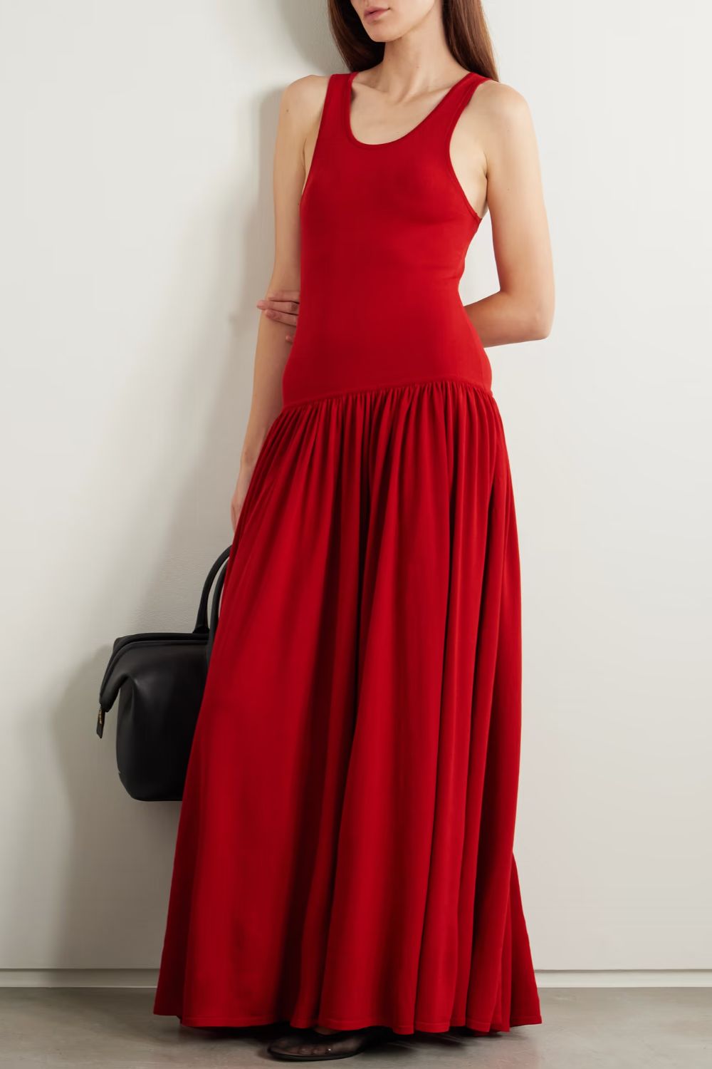 LouLou De Saison Jada gathered knitted maxi dress