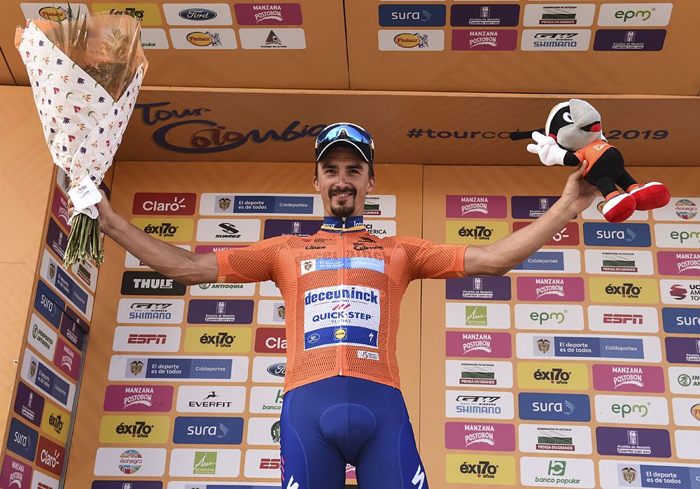 Julian Alaphilippe (Deceuninck-QuickStep) wins stage 5 of Tour Colombia and takes the overall lead