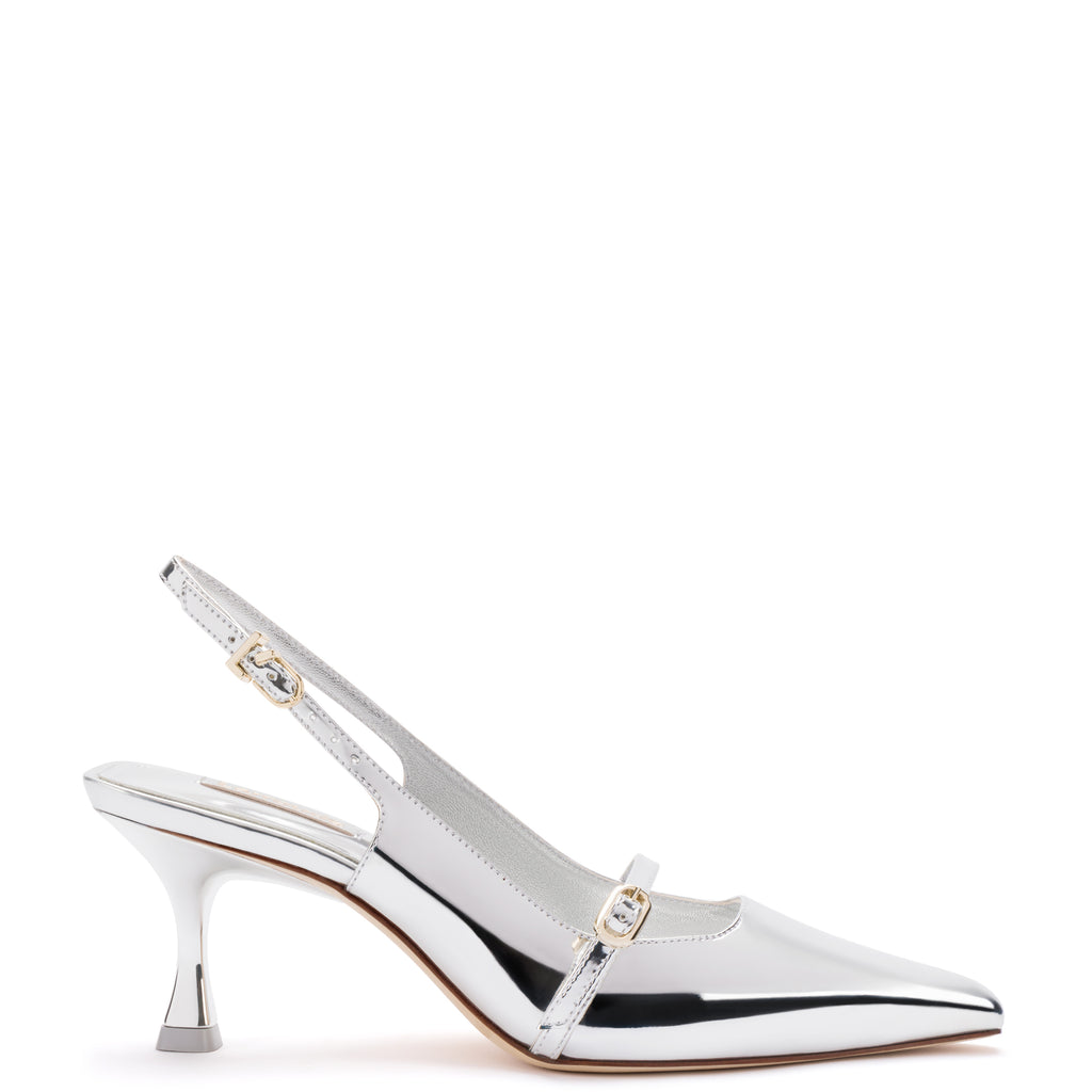 Ines Pump in Silver Specchio