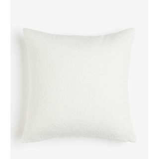white square boucle pillow