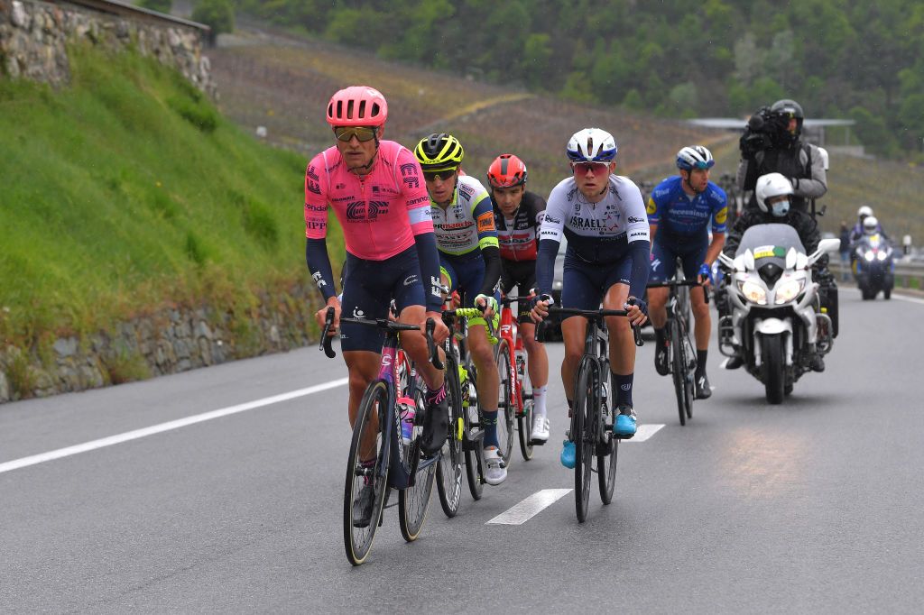 THYON 2000 LES COLLONS SWITZERLAND MAY 01 Magnus Cort Nielsen of Denmark and Team EF Education Nippo Mads Wurtz Schmidt of Denmark and Team Israel StartUp Nation in the Breakaway during the 74th Tour De Romandie 2021 Stage 4 a 1613km stage from Sion to Thyon 2000 Les Collons 2076m TDR2021 TDRnonstop UCIworldtour on May 01 2021 in Thyon 2000 Les Collons Switzerland Photo by Luc ClaessenGetty Images