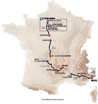 The 2012 Paris-Nice course features time trials at the start and finish
