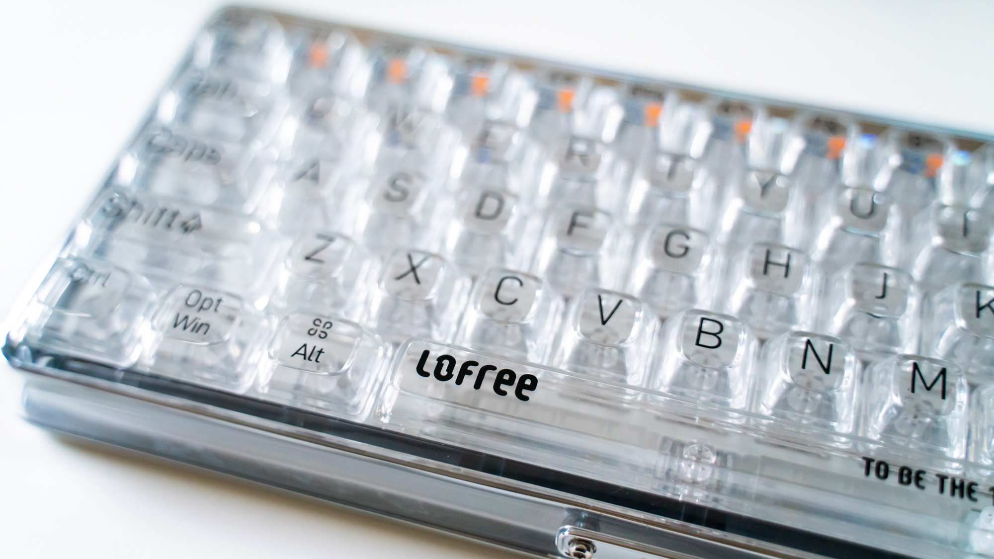 Lofree 1% Transparent on a white desk