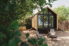 The shepherd's huts at Elmley Nature Reserve in Sheerness.