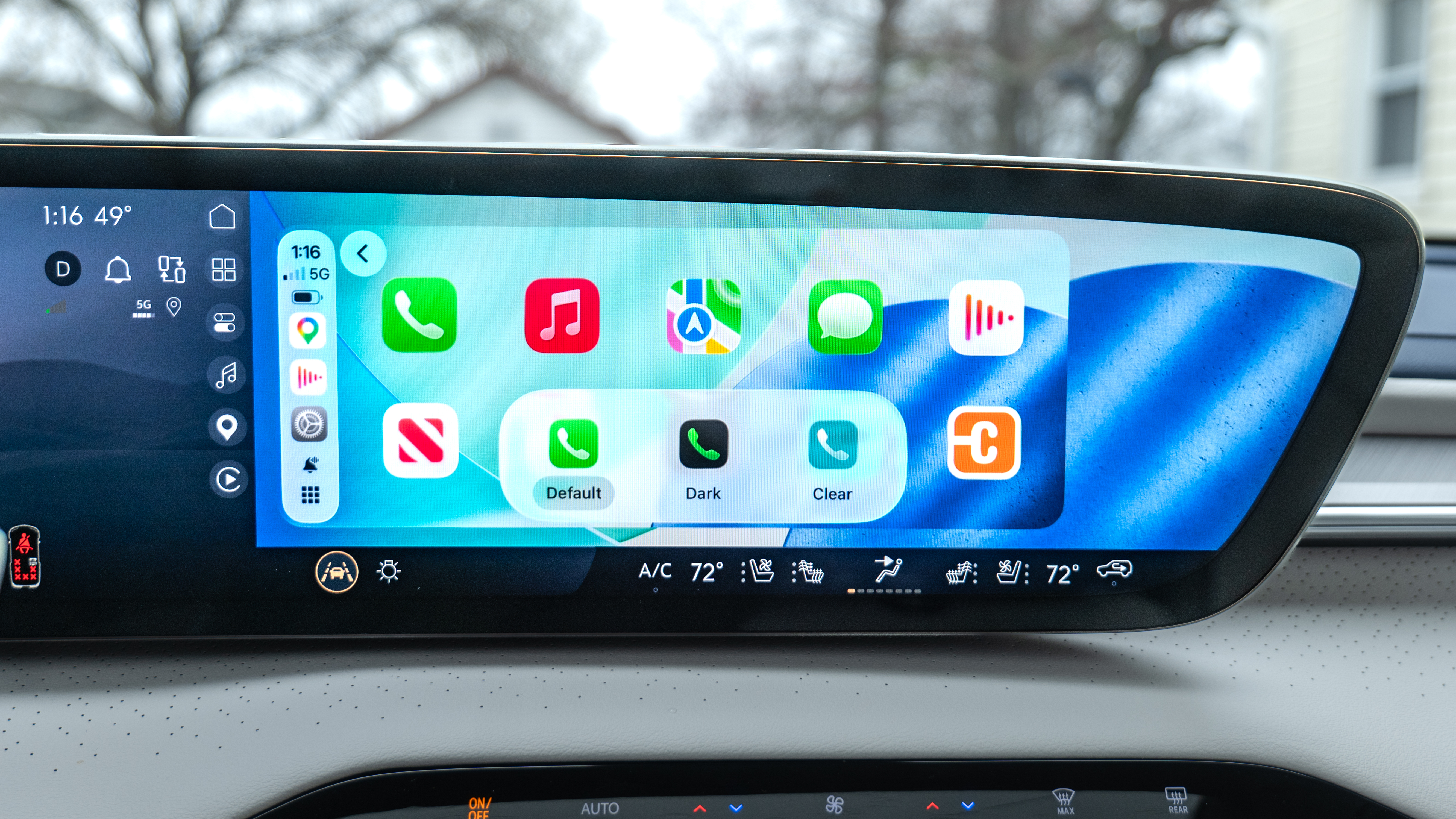 CarPlay in iOS 26.5 beta 1 showing on a screen.