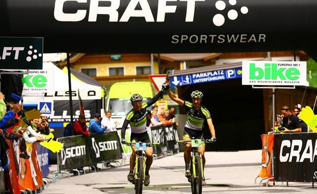 Alban Lakata and Robert Mennen (Topeak Ergon) won the TransAlp in 2012.