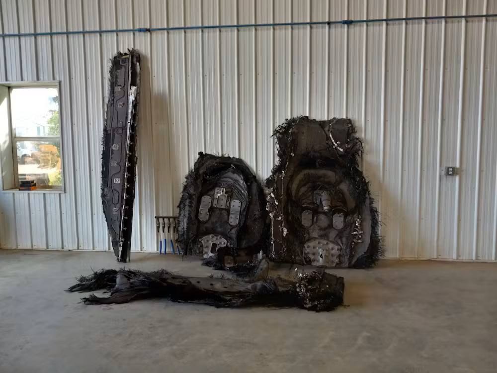 bits of space junk in a container