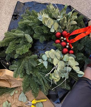 tree clipping wreath