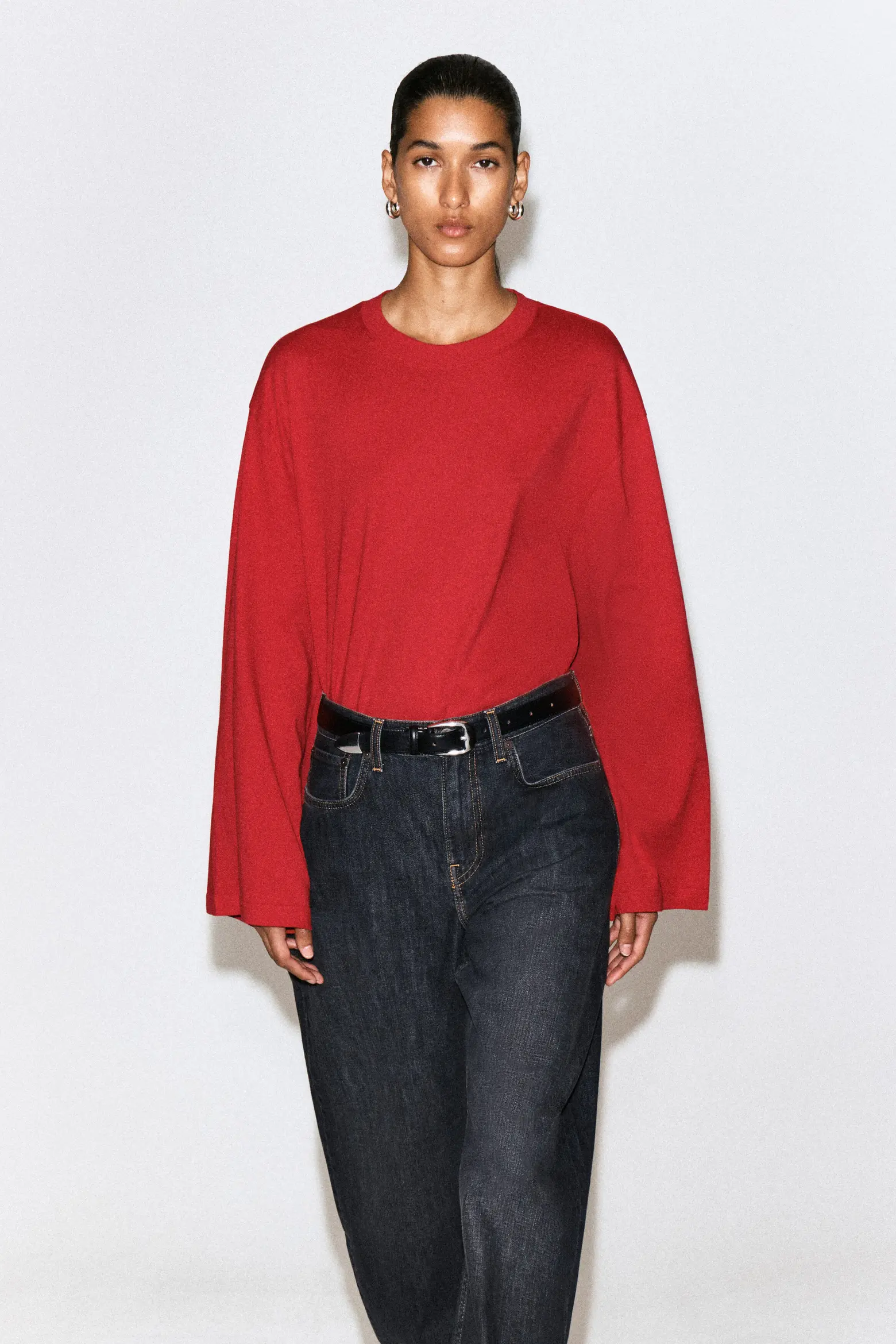 COS, Brushed-Cotton Long-Sleeved T-Shirt