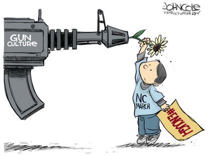 Political cartoon U.S. student protests March for Our Lives gun violence
