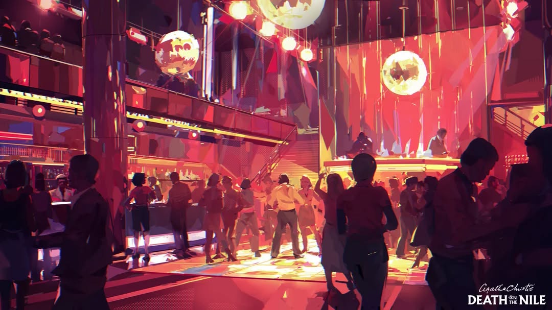 Death on the Nile; concept art for a 70s set video game