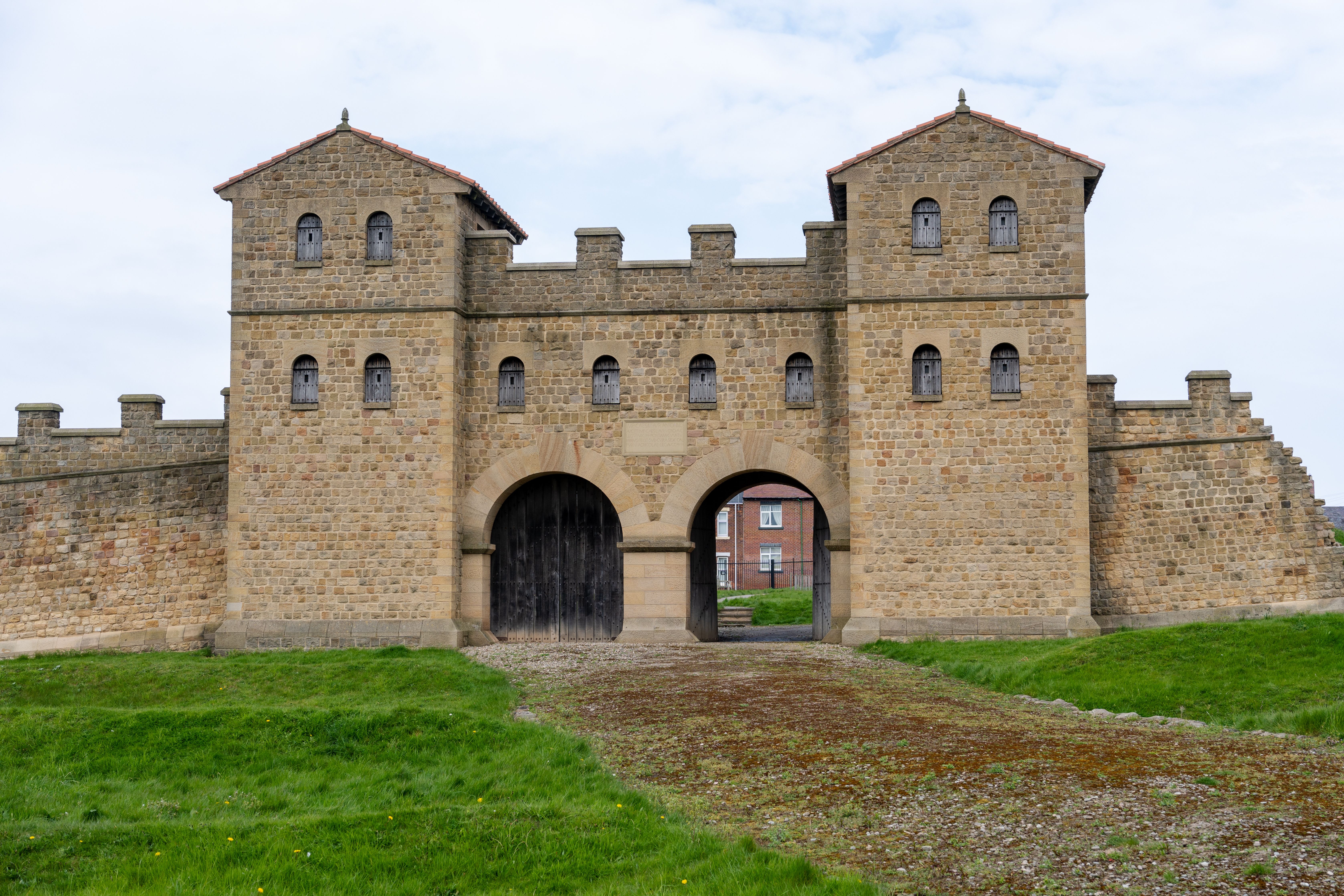 The reconstructed Entrance gate to Arbeia Roman Fort in South Shields.