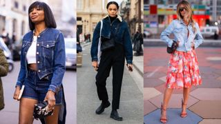 three women in denim jackets