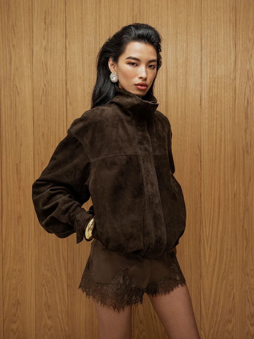 reformation, Veda Kendall Suede Jacket