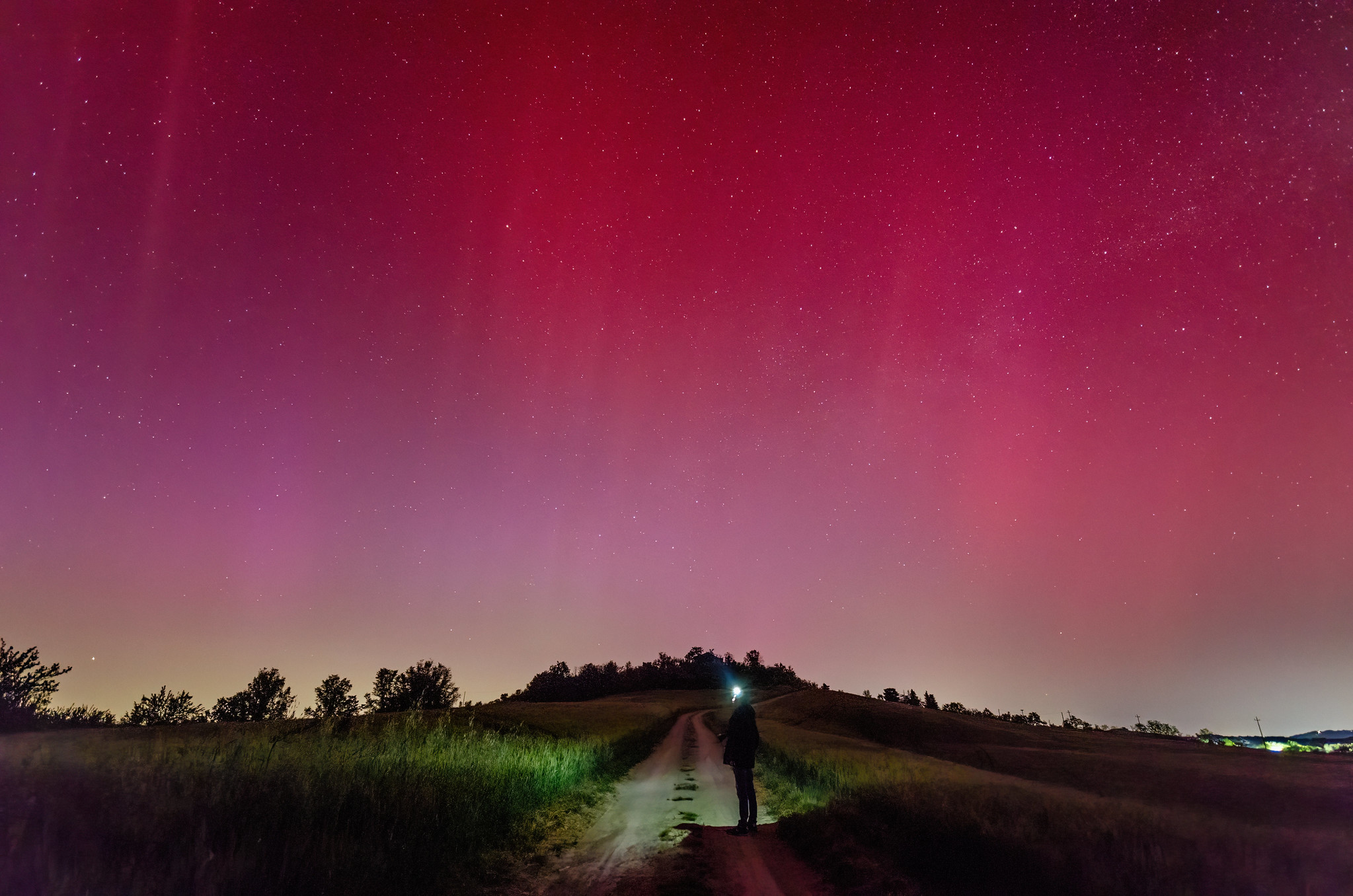 Northern lights photographed in Italy.