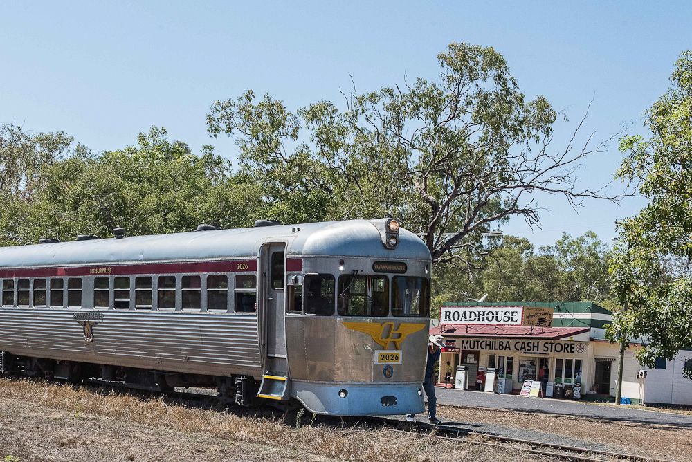 Outback train at Mutchilba Road Crossing today