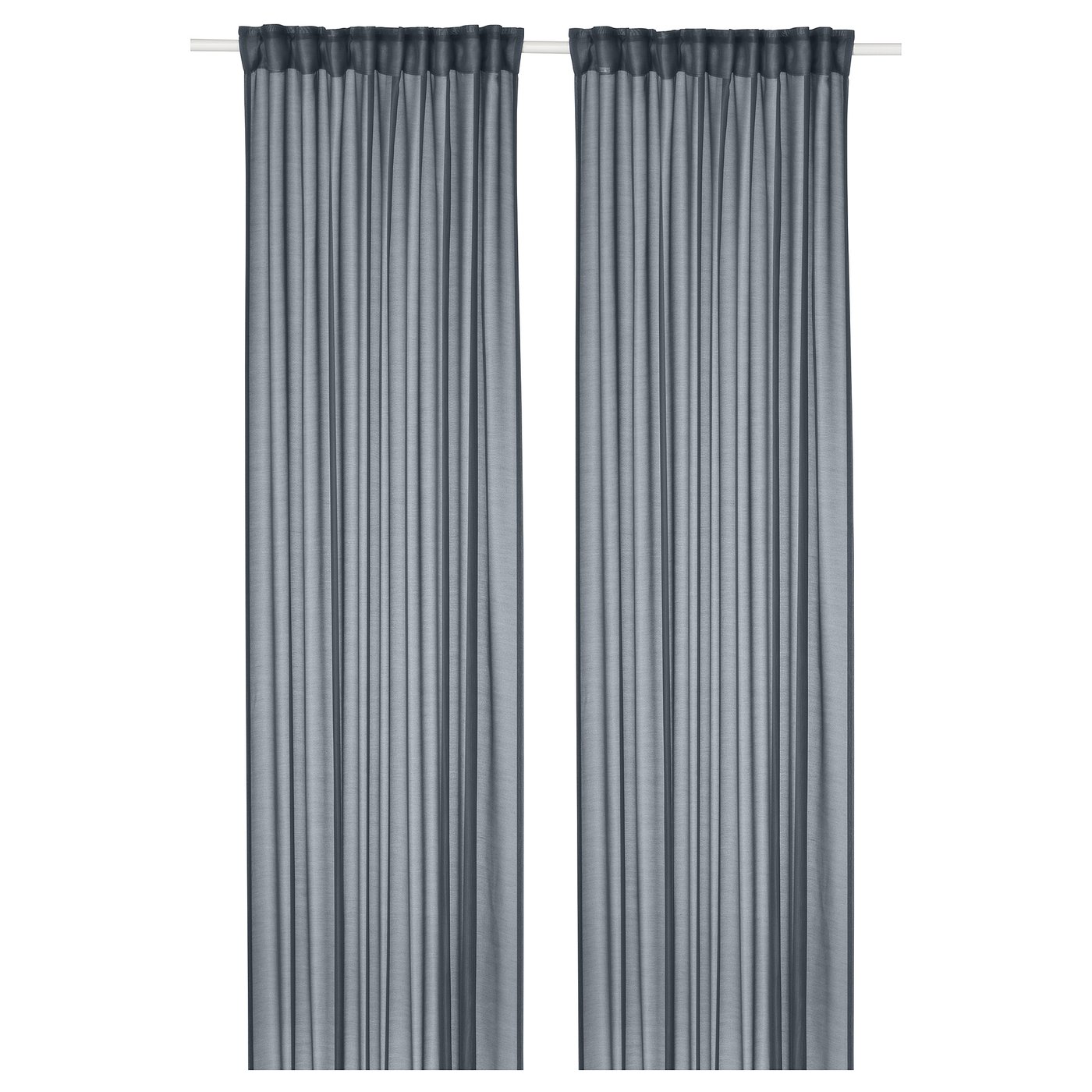 Stenfr&amp;Ouml; Sheer Curtains, 1 Pair - Dark Blue/with Heading Tape 145x250 Cm