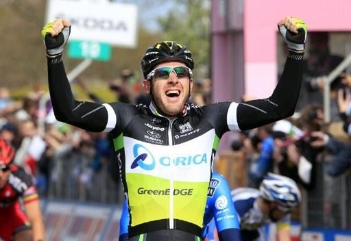 Matthew Goss (Orica-GreenEdge) wins stage 3 of the 2012 Giro d'Italia
