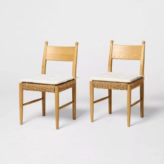 2pk Cardamine Wooden Dining Chairs Natural