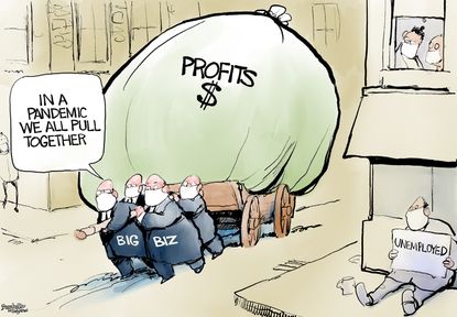Editorial Cartoon U.S. big business COVID profits
