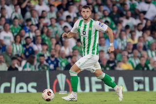 Manchester United target Guido Rodriguez of Real Betis during the UEFA Europa League match between Real Betis and Sparta Praha at the Estadio Benito Villamarin on October 5, 2023 in Sevilla, Spain. (Photo by DAX Images/BSR Agency/Getty Images)