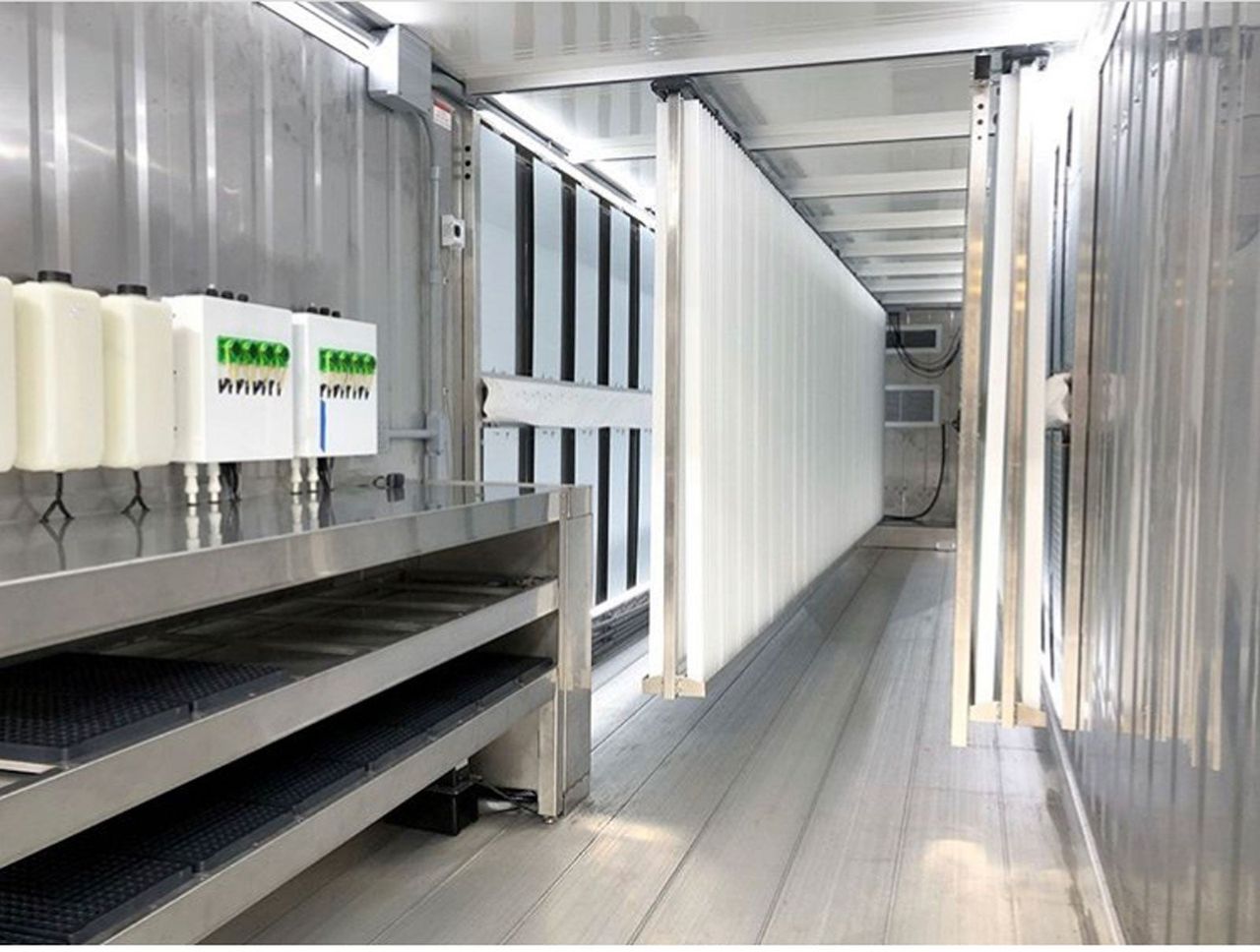 Inside the Freight Farms shipping container