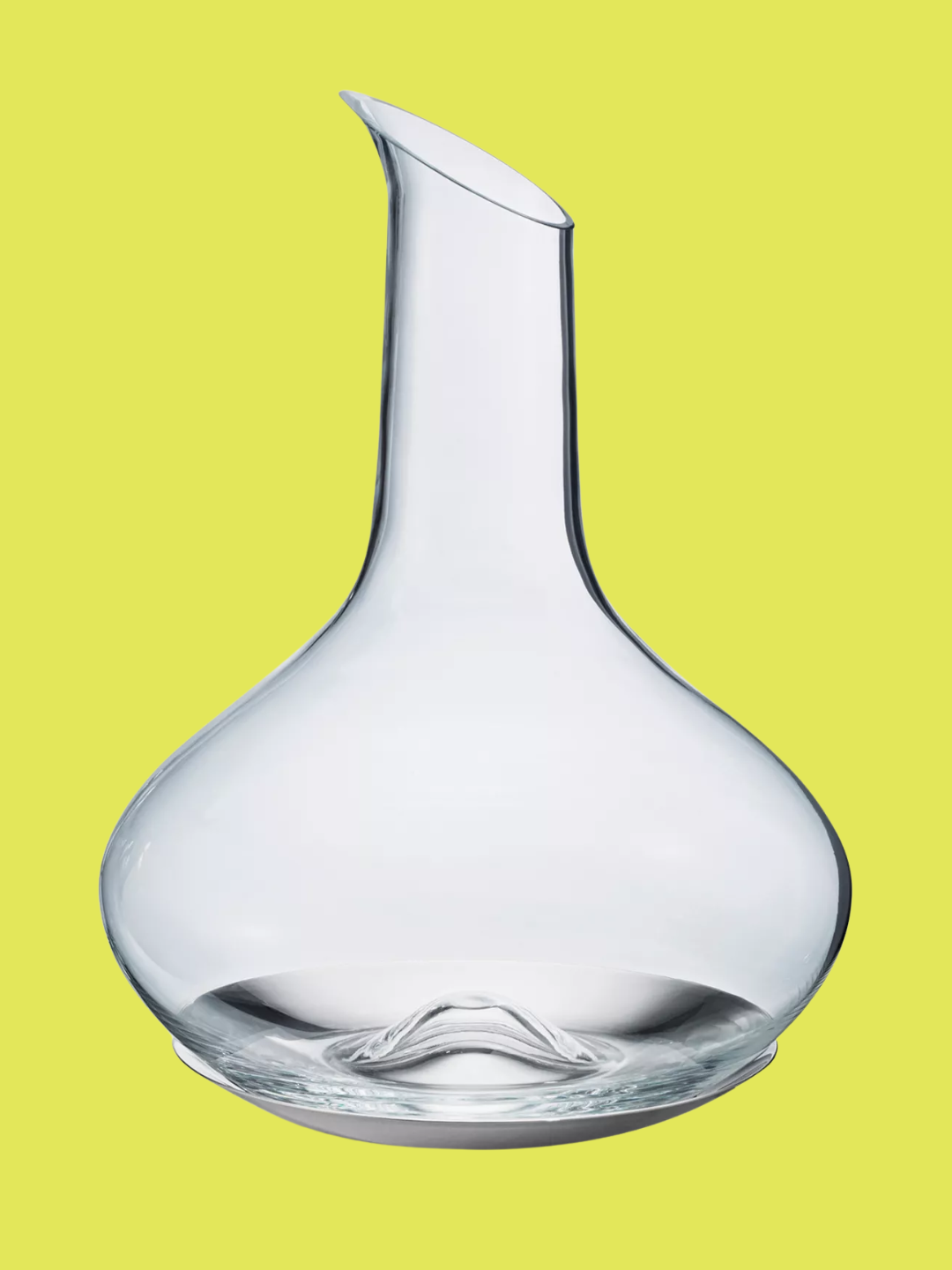 A glass wine carafe and steel coaster from Georg Jensen