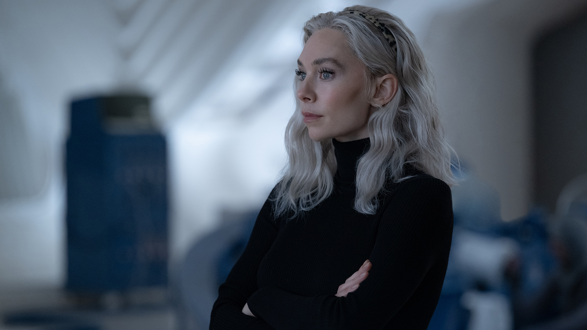 Sue Storm standing with her arms crossed in The Fantastic Four: First Steps