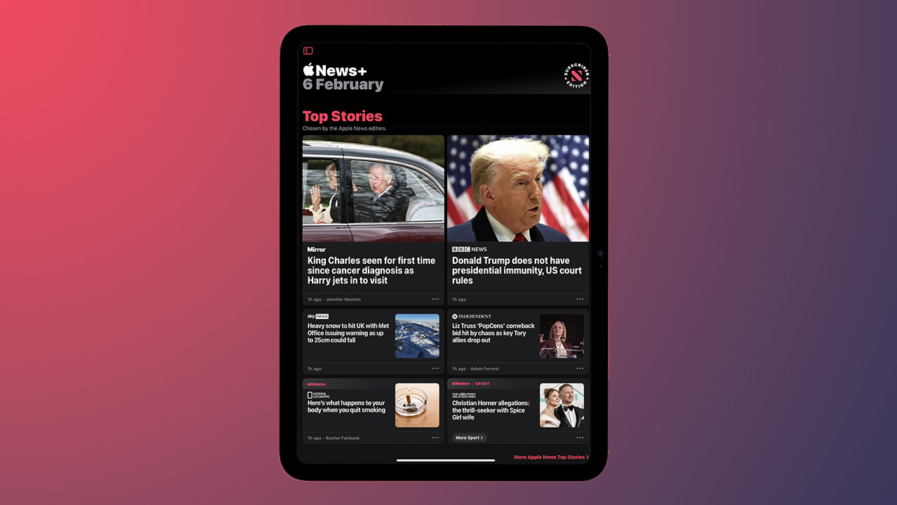 Apple News on iPad