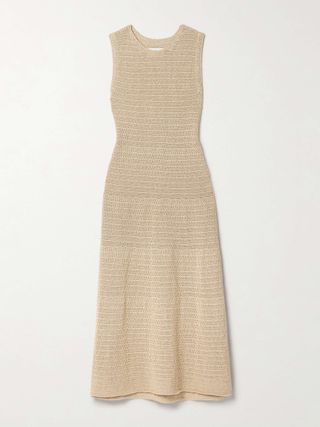 LAUREN MANOOGIAN + NET SUSTAIN Basket crocheted Pima cotton and linen-blend maxi dress