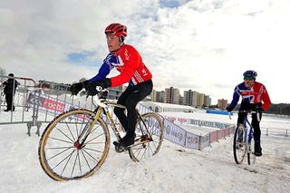 British team members train on the world championship course.