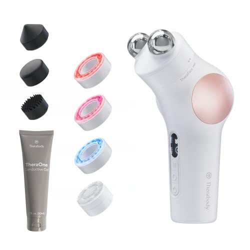 Theraface Therabody Theraface Pro - Microcurrent Facial Device, 8-In-1 Compact Face Massager&facial Sculpting Tool With Light Therapy for Skin Tightening, Anti Wrinkle, Anti Aging & Skin Care (white)