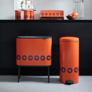 orange pedal bin