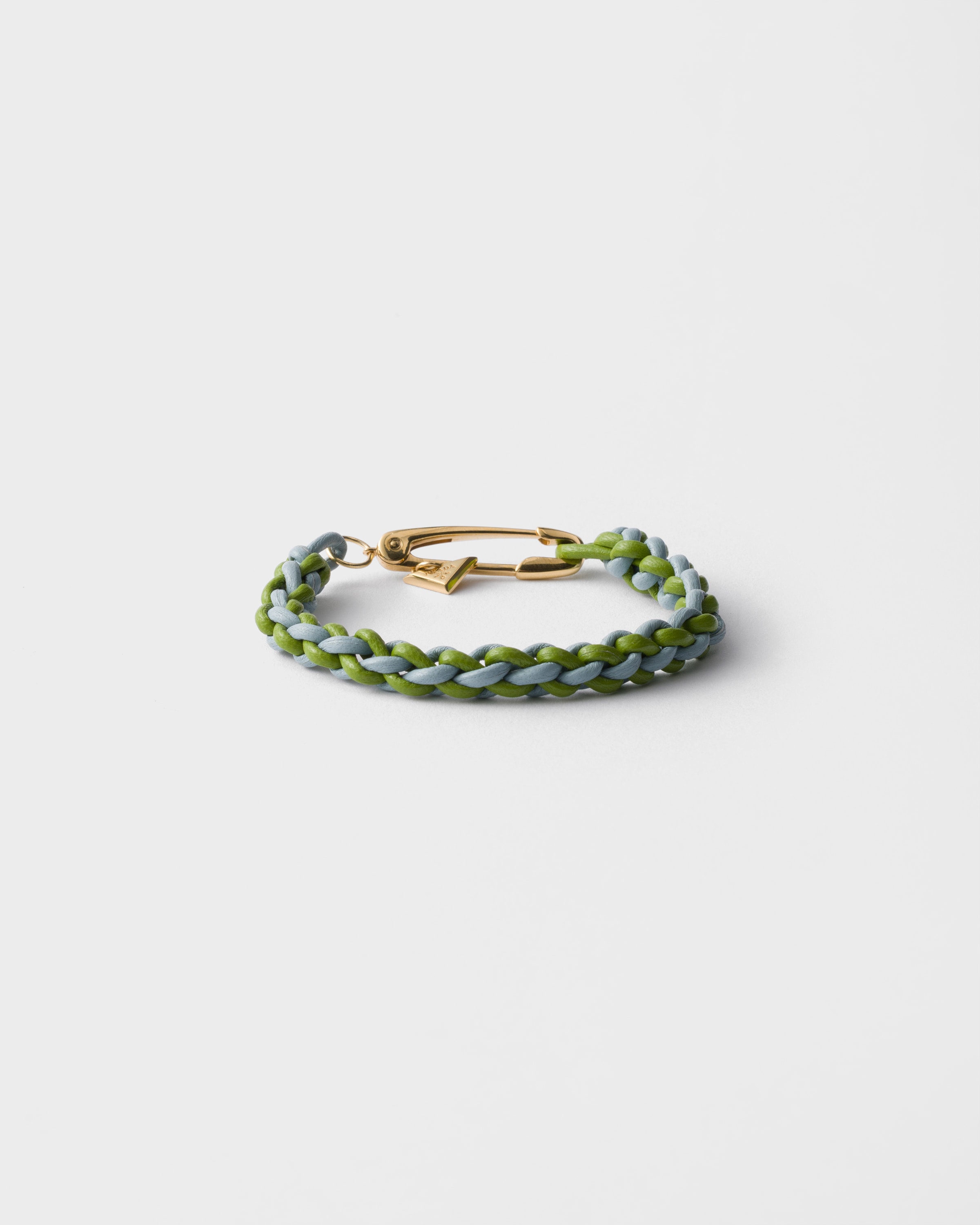 Braided Nappa Leather Bracelet With Metal Ornament