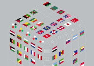 Most flags are based on a simple formula of colours, symbols and layouts, as this 3D visualisation highlights