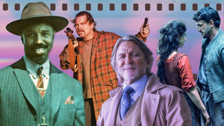 Image showing (L-R) Michael B. Jordon in "Sinners," Leonardo DiCaprio in "One Battle After Another," Daniel Craig in "Wake Up Dead Man," and Jessie Buckley and Paul Mescal in "Hamnet"