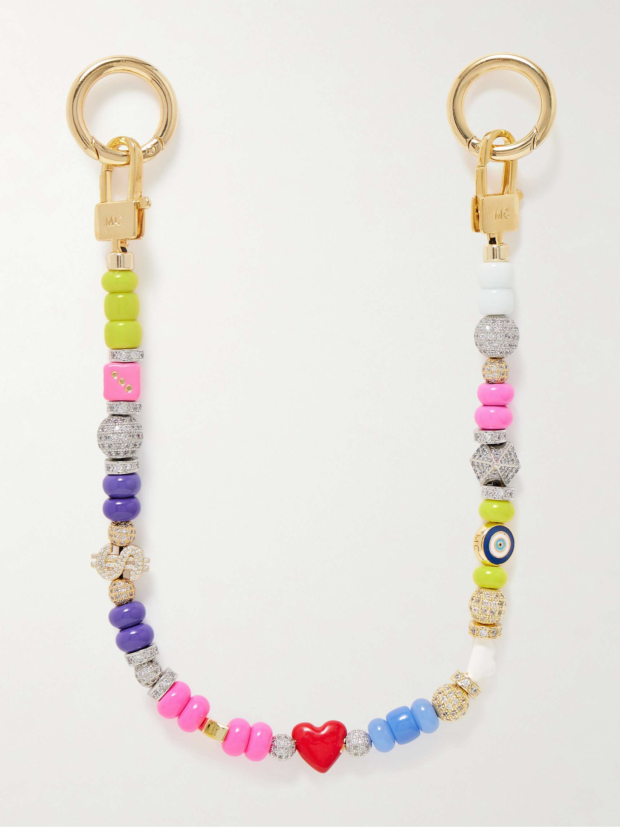 Gold- and Silver-Tone, Enamel and Crystal Bag Charm