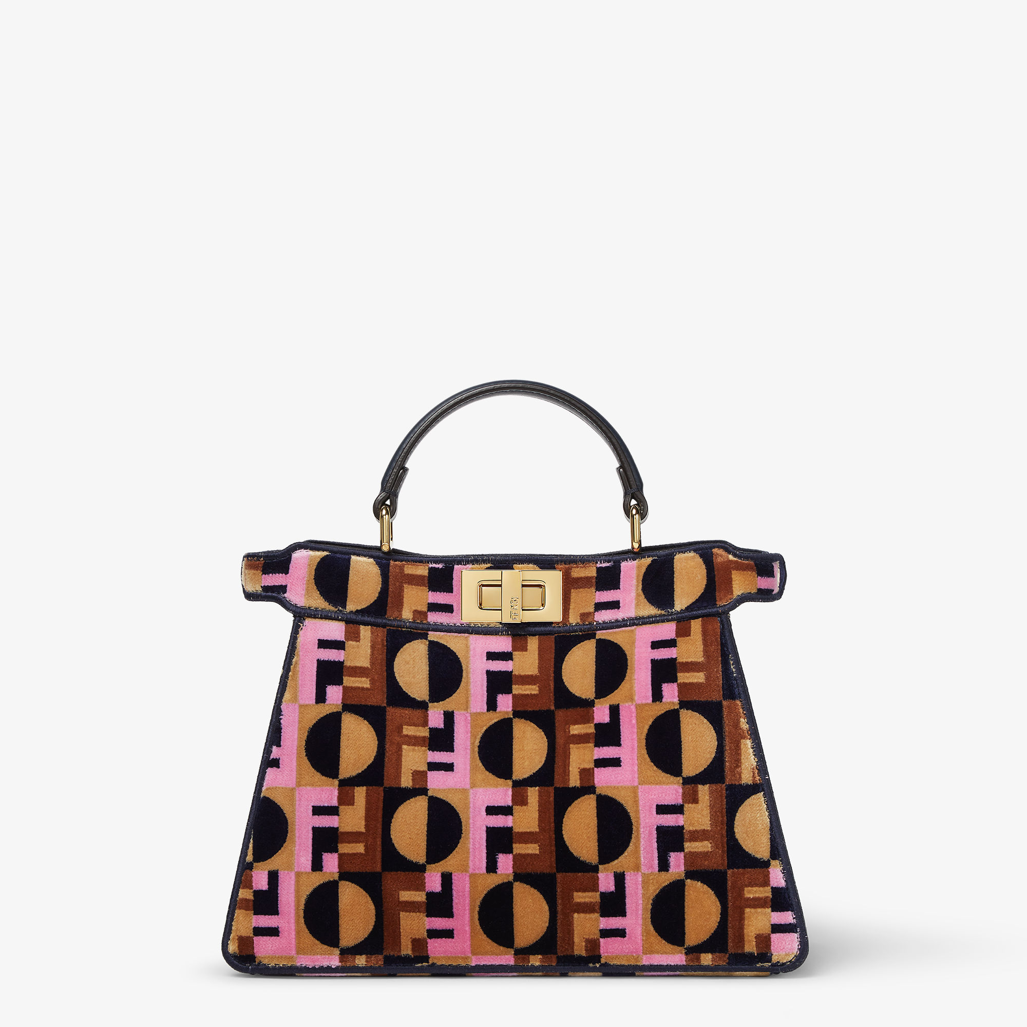 Peekaboo Iseeu Small Multicolour Fendi Dots Tapestry-Effect Fabric Bag