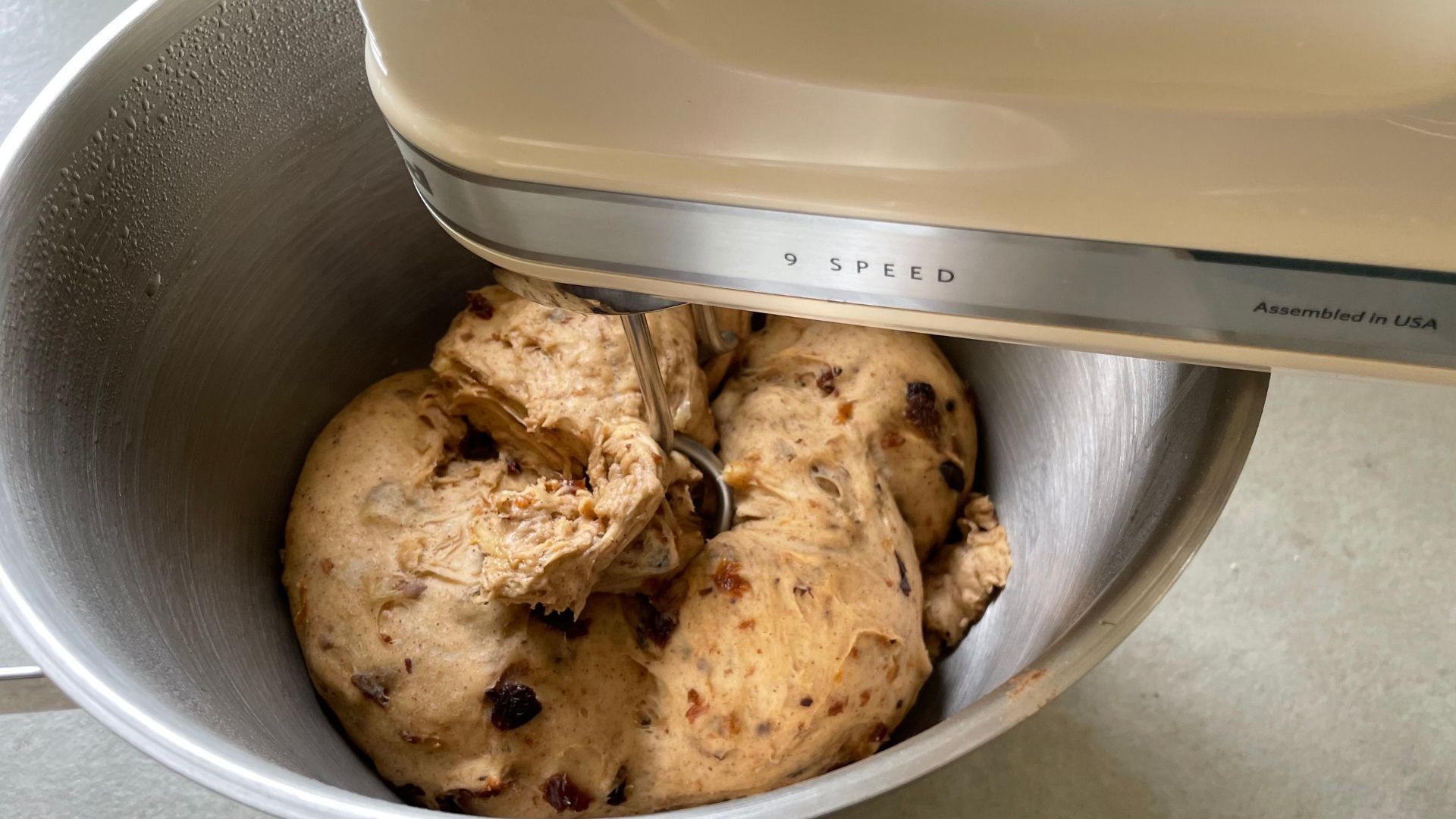 Bread dough made in the KitchenAid Hand Mixer