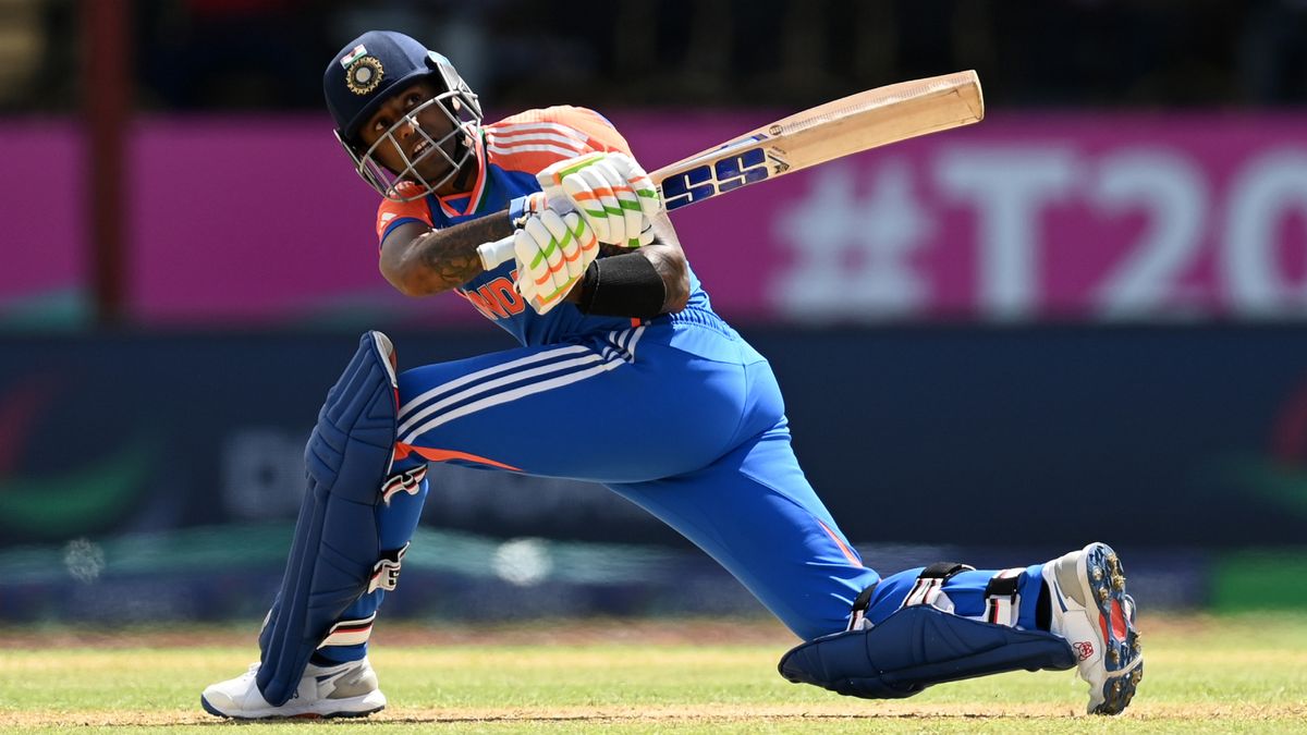 India&#039;s Suryakumar Yadav in the team&#039;s T20 World Cup match against West Indies.