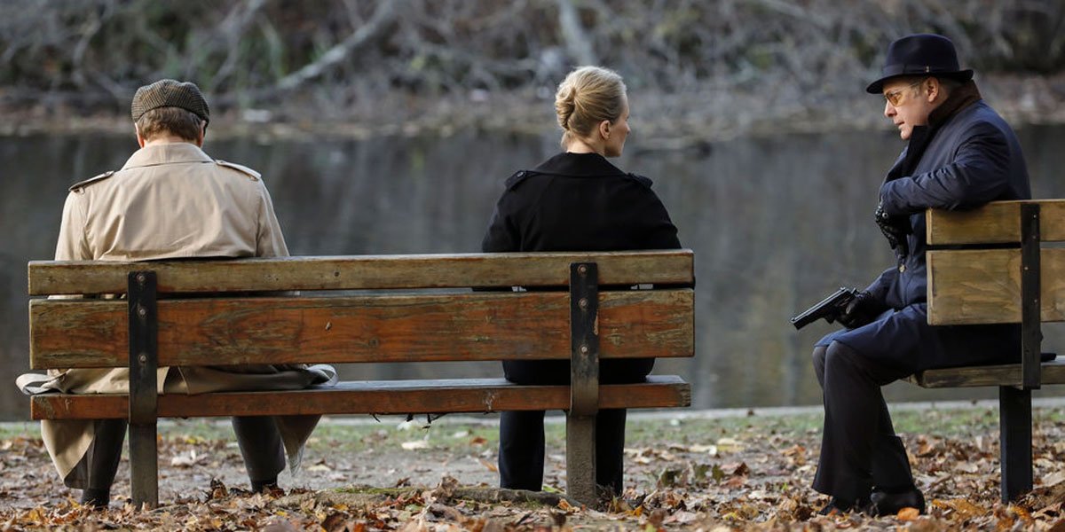 The Blacklist Bench photo courtesy of NBC with James Spader as Red Reddington