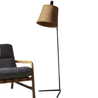 Rattan floor lamp