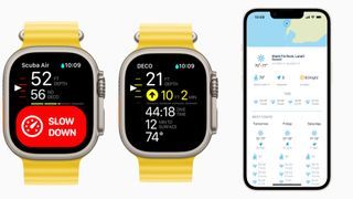 Oceanic Plus on the Apple Watch Ultra and iPhone