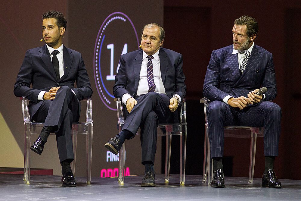 Fabio Aru (ITA), Mauro Vegni (ITA) Race Director Giro d'Italia and Mario Cipollini