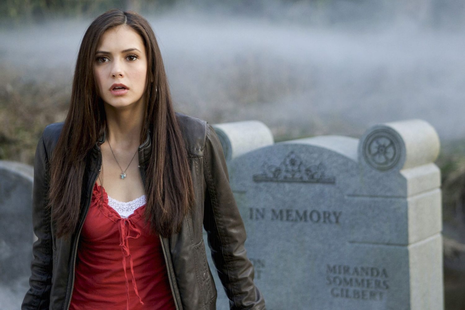 Nina Dobrev in a cemetery in 'The Vampire Diaries'