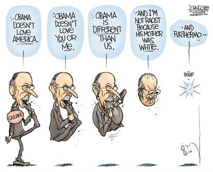 
Political cartoon U.S. Giuliani Obama
